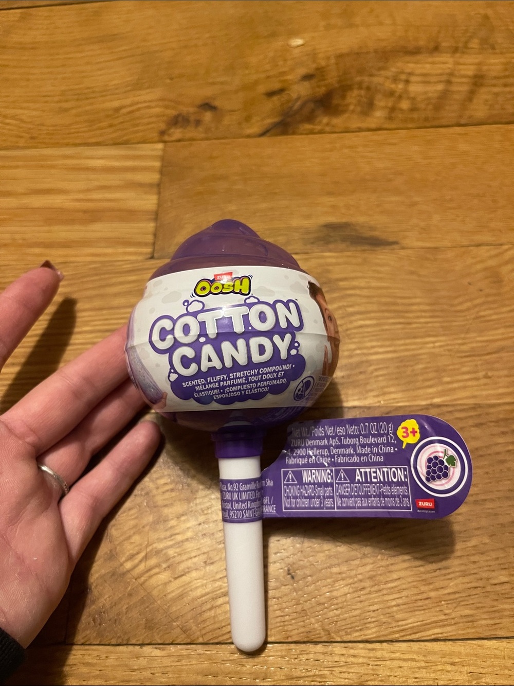Oosh Cotton Candy Scented Stretchy slime Purple and yellow